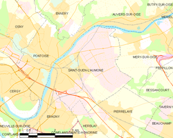 Map commune FR insee code 95572